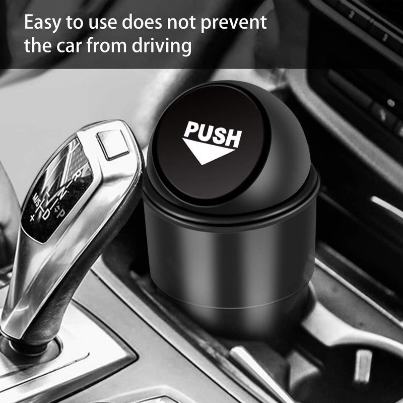 YIOVVOM Cup Holder Trash can for car with Lid, Mini Garbage Cans for Back seat Leakproof Vehicle Automotive Cup Holder Car trashcan, Small Trash Bin for Automotive Office Home Kitchen (Black001) - Image 5